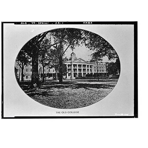 Historic Print, Spring Hill College, Original Building, Old Shell Road, Spring Hill, Mobile County, AL, 16" x 20"