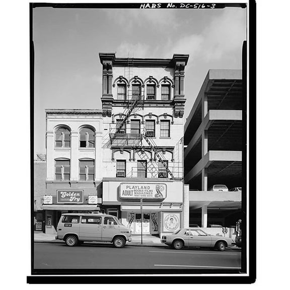 Historic Print, Square 407 (Commercial Buildings), Eighth, Ninth, D & E Streets, Northwest, Washington, District of Columbia, DC - 3, 18" x 24"