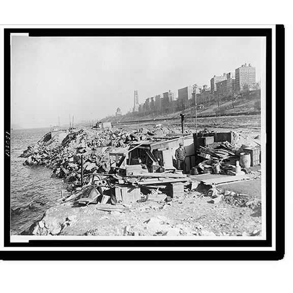 Historic Print, [Squatter's shacks along the upper west side of Manhattan], 18" x 24"