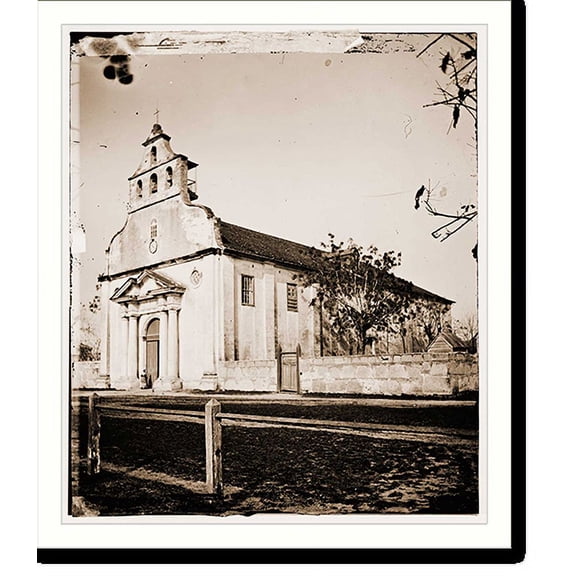 Historic Print, St. Augustine Florida. Catholic Church, 16" x 20"
