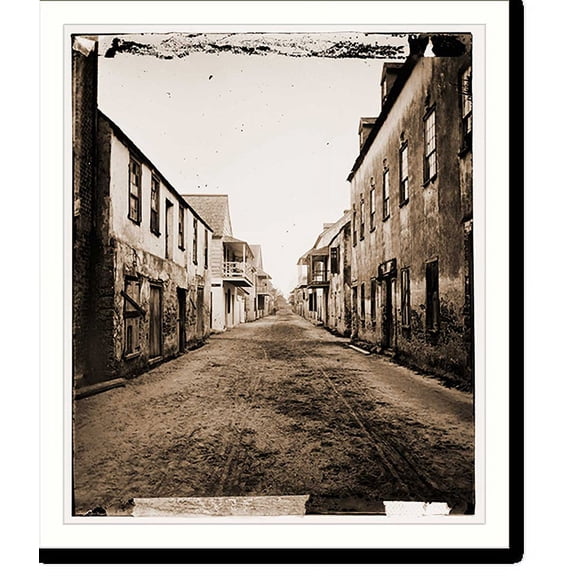 Historic Print, St. Augustine Florida. Street view - 3, 16" x 20"