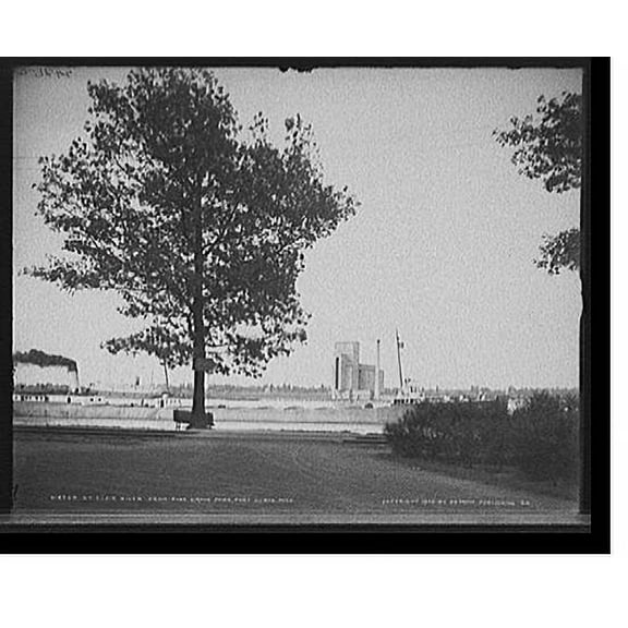 Historic Print, St. Clair River from Pine Grove Park, Port Huron, Mich., 16" x 20"
