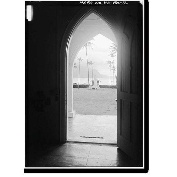 Historic Print, St. Francis Catholic Church, Moloka'i Island, Kalaupapa, Kalawao County, HI - 12, 18" x 24"