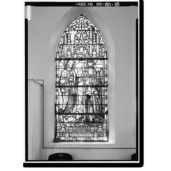 Historic Print, St. Francis Catholic Church, Moloka'i Island, Kalaupapa, Kalawao County, HI - 18, 18" x 24"