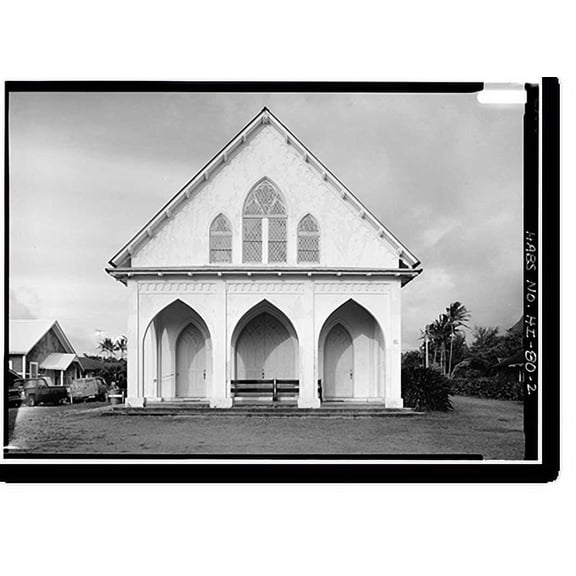Historic Print, St. Francis Catholic Church, Moloka'i Island, Kalaupapa, Kalawao County, HI - 2, 16" x 20"