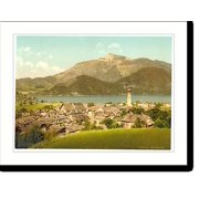 Historic Print, St. Gilgen towards the Schafberg Upper Austria Austro-Hungary, 18" x 24"