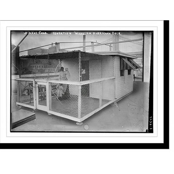 Historic Print, St. John's Guild. Isolation Ward on hurricane deck, 18" x 24"