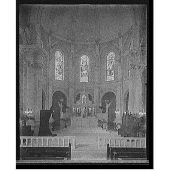 Historic Print, [St. Leo Church, apse with altar], 16" x 20"