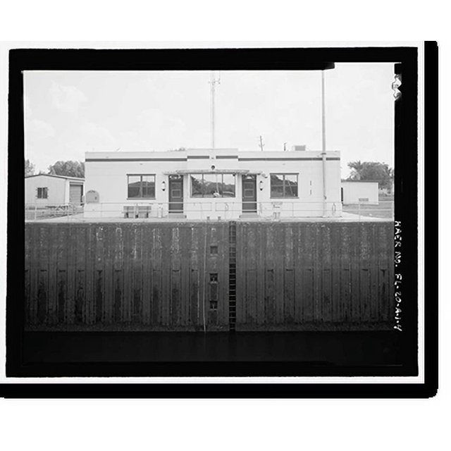 Historic Print, St. Lucie Canal, Lock No. 1, Control Station, St. Lucie, Cross State Canal