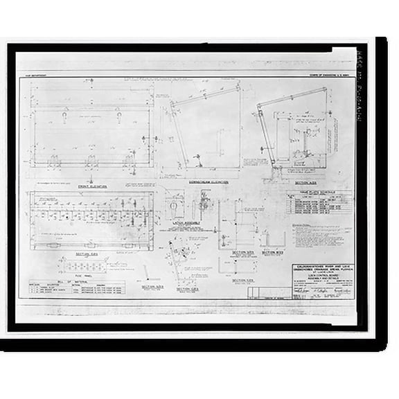 Historic Print, St. Lucie Canal, Lock No. 1, Control Station, St. Lucie, Cross State Canal, Okeechobee Intracoas, Stuart vicinity, Martin County, FL - 3, 18" x 24"