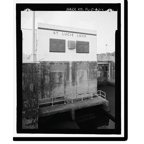 Historic Print, St. Lucie Canal, Lock No. 1, Hydroelectric Power House, St. Lucie, Cross State Canal, Okeechobee Intracoas, Stuart vicinity, Martin County, FL - 4, 16" x 20"
