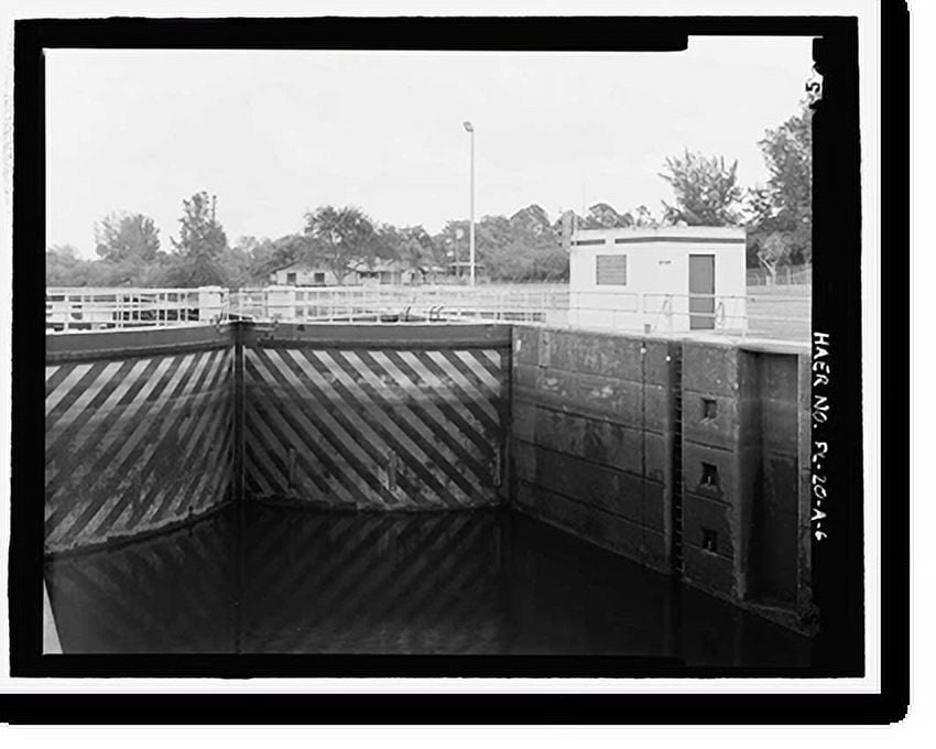 Historic Print, St. Lucie Canal, St. Lucie Lock No. 1, St. Lucie, Cross