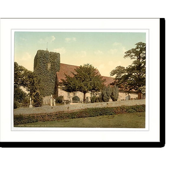 Historic Print, St. Martins Church Canterbury England, 18" x 24"
