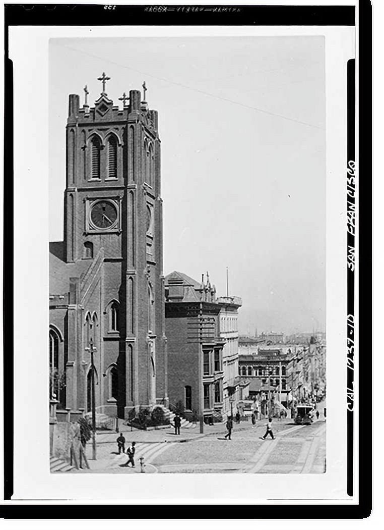 Historic Print, St. Mary's Church, 660 California Street, San Francisco