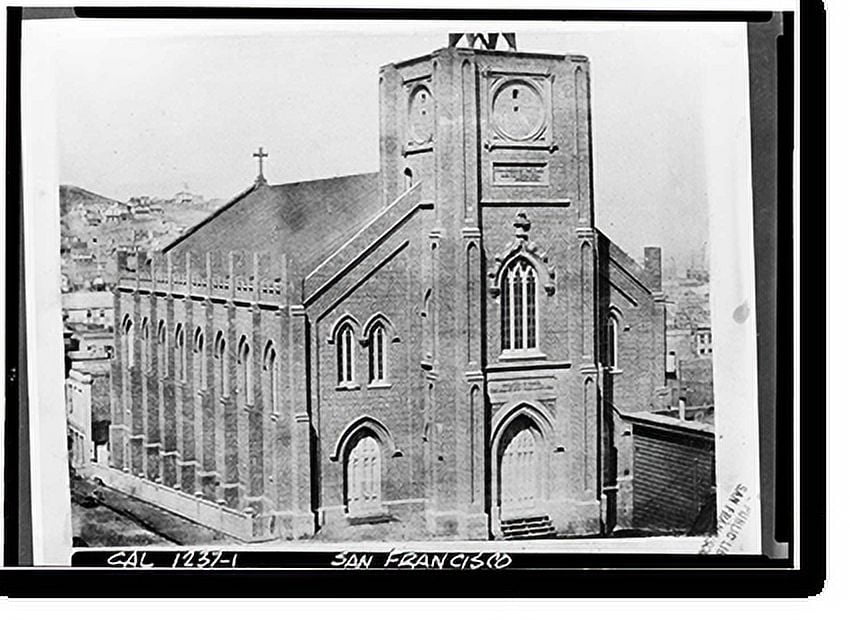 Historic Print, St. Mary's Church, 660 California Street, San Francisco