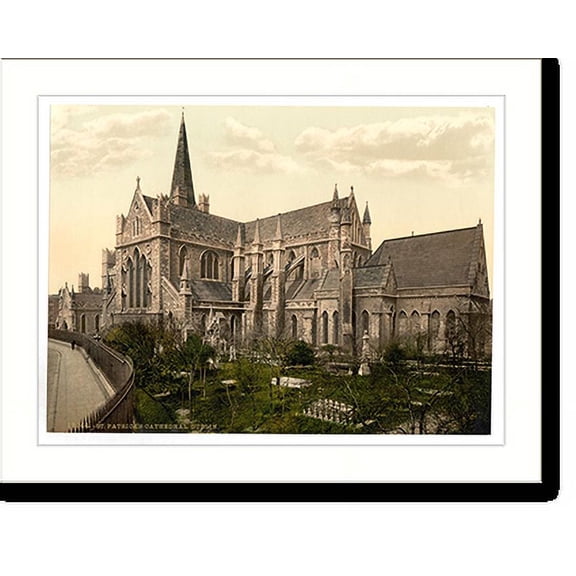 Historic Print, St. Patricks Cathedral. Dublin. Co. Dublin Ireland, 16" x 20"
