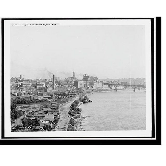 Historic Print, St. Paul from High Bridge, St. Paul, Minn., 16" x 20