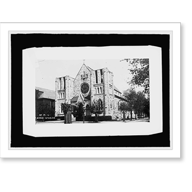 Historic Print, St. Paul's Catholic Church, Wash., D.C., 16" x 20