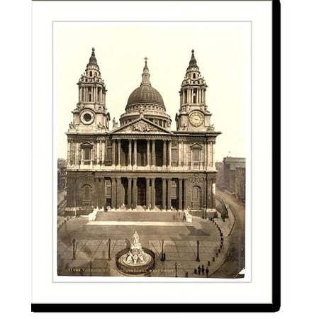 Historic Print, St. Pauls Cathedral West Front London England, 18" x 24"
