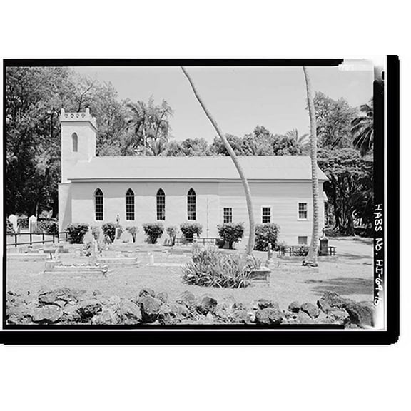 Historic Print, St. Philomena Roman Catholic Church, Moloka'i Island, Kalaupapa vicinity, Kalawao County, HI - 15, 16" x 20"
