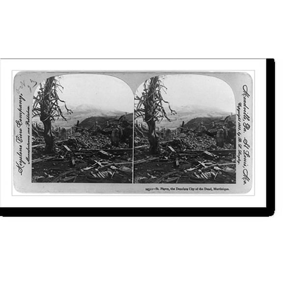 Historic Print, St. Pierre, the desolate city of the dead, Martinique, 16" x 20"