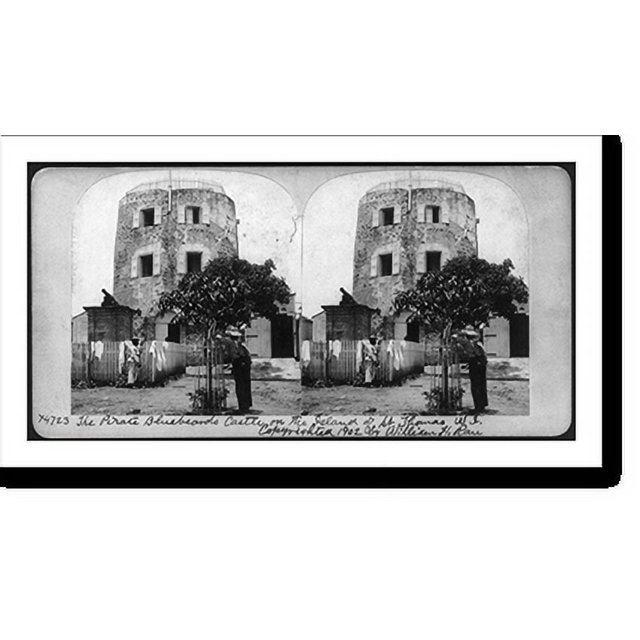 Historic Print, St. Thomas, Virgin Islands The pirate Bluebeard's