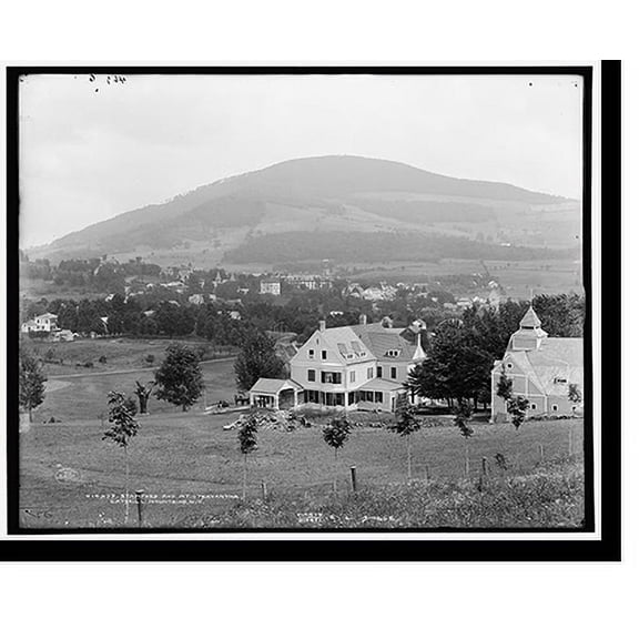 Historic Print, Stamford and Mt. Utsayantha, Catskill Mountains, N.Y. - 2, 18" x 24"