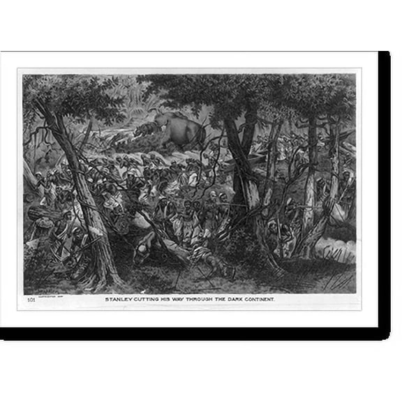Historic Print, Stanley cutting his way through the dark continent, 16" x 20"