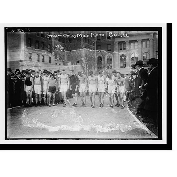 Historic Print, Start of 10 mi. race . Col. U., 18" x 24"