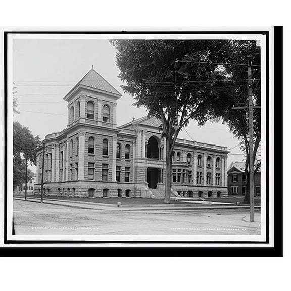 Historic Print, State Library, Concord, N.H., 16" x 20"