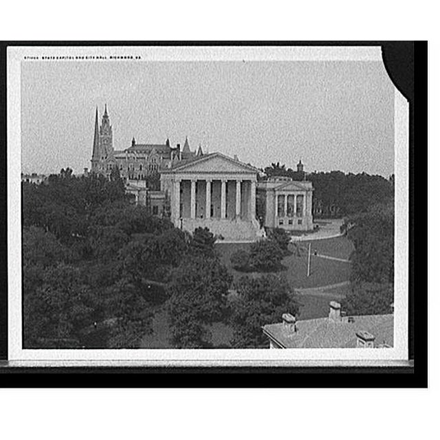 Historic Print, State capitol and city hall, Richmond, Va., 16" x 20