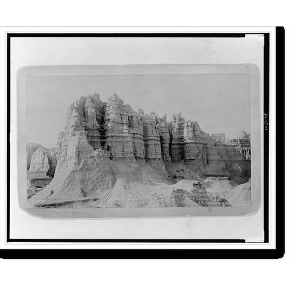 Historic Print, Statuary buttes, Badlands, S.D..photo & copyright by J.A. Anderson, 1896., 18" x 24"