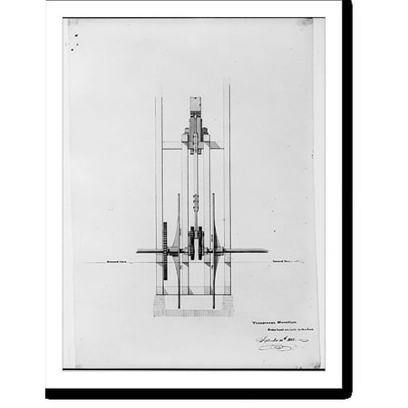 Historic Print, [Steam engine, Washington Navy Yard, Washington, D.C. Transverse elevation], 16" x 20"