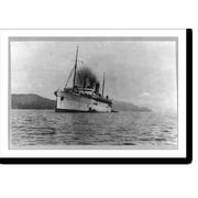 Historic Print, Steamer EMPRESS OF RUSSIA off Mt. Fujiyama, the sacred mountain of Japan, 16" x 20"