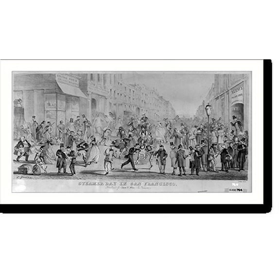 Historic Print, Steamer day in San Francisco, 16" x 20"