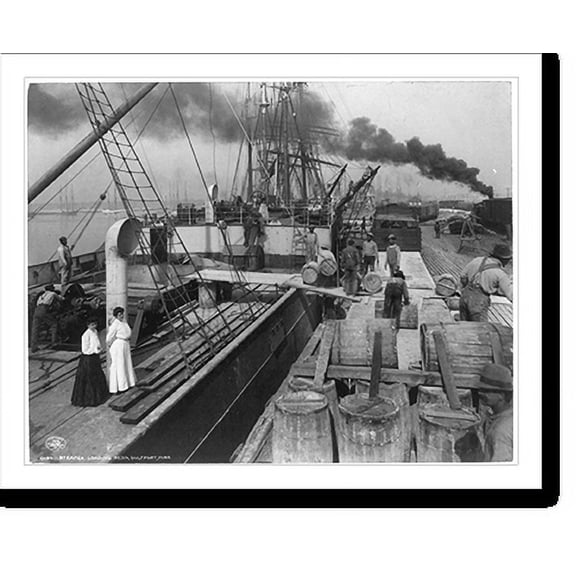 Historic Print, Steamer loading resin, Gulfort, Miss., 16" x 20"