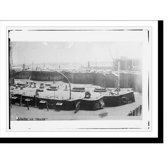 Historic Print, Stern of MAINE, 16" x 20"