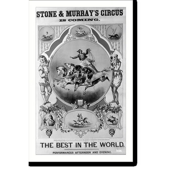 Historic Print, Stone & Murray's Circus is coming. The best in the world, 16" x 20"