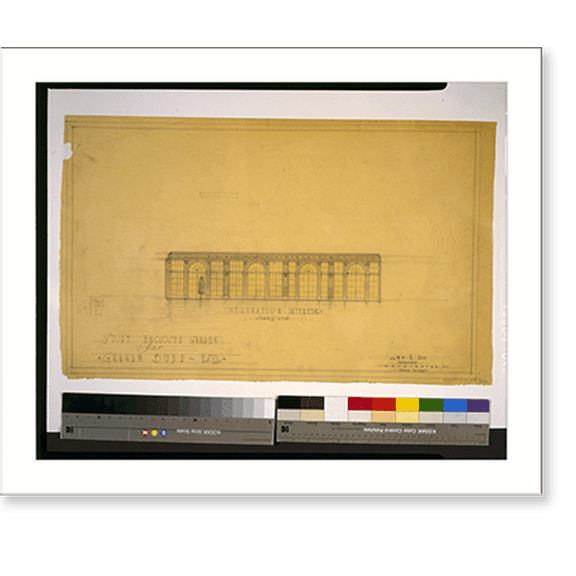 Historic Print, [Store building for Graham Budd, 18th Street and Columbia Road, N.W. (lot 834, square 2580), Washington, D.C. Interior elevation of enclosed garden], 18" x 24"