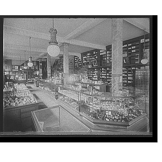 Historic Print, [Store interior with display cases, Richmond & Backus