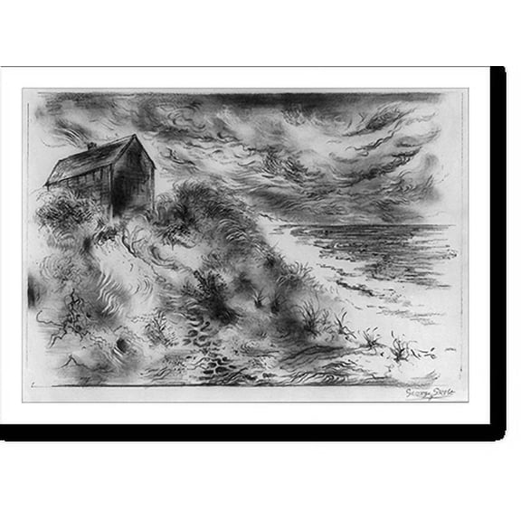 Historic Print, Storm clouds, Cape Cod, 16" x 20"