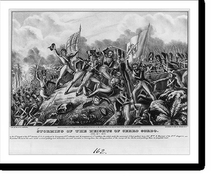 Historic Print, Storming of the heights of Cerro Gordo April 18th 1847