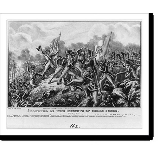 Historic Print, Storming of the heights of Cerro Gordo April 18th 1847