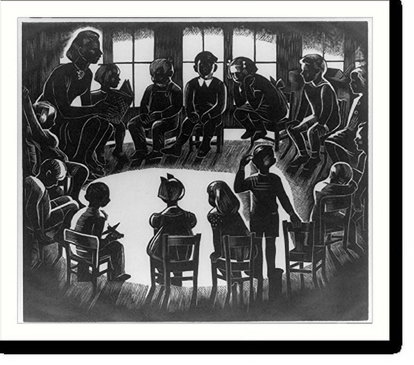 Historic Print, Story hour, 16" x 20"