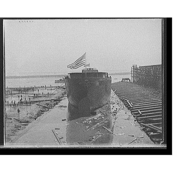 Historic Print, [Str. Amasa Stone, stern view, after the launch], 16" x 20"