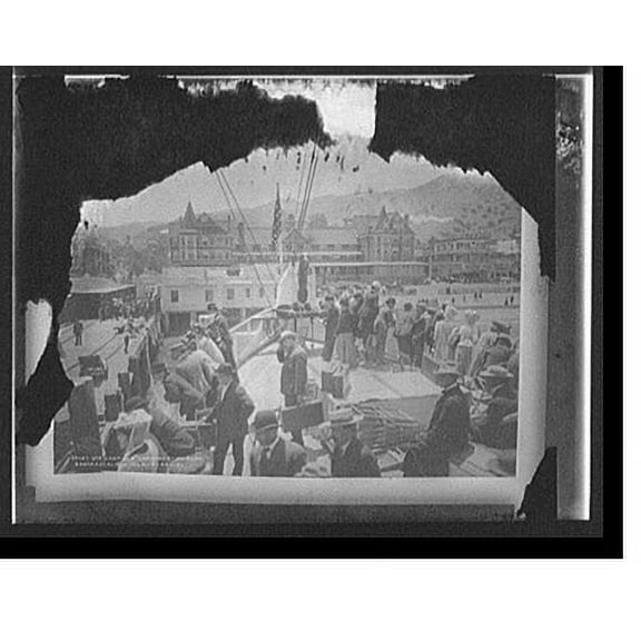 Historic Print, Str. Cabrillo arriving at Avalon, Santa Catalina Island, Calif., 18" x 24"