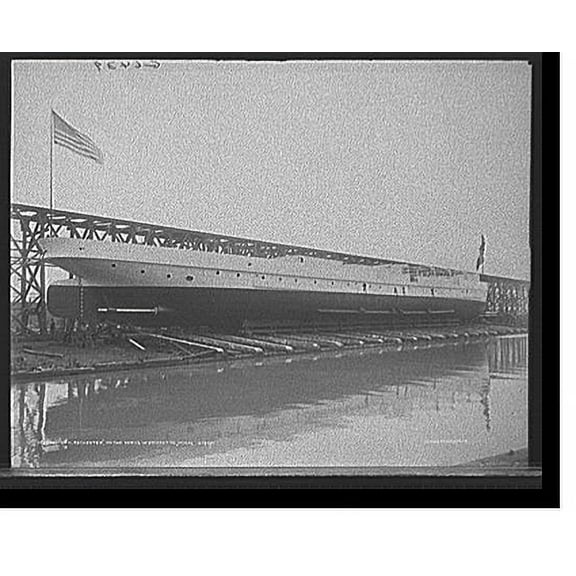 Historic Print, Str. Rochester on the ways, Wyandotte, Mich., stern, 16" x 20"