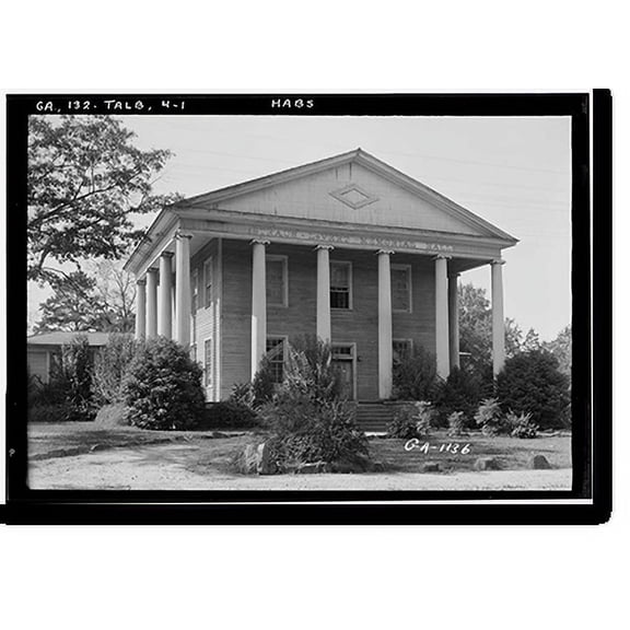 Historic Print, Straus Le Vert Memorial Hall, Talbotton, Talbot County, GA, 18" x 24"