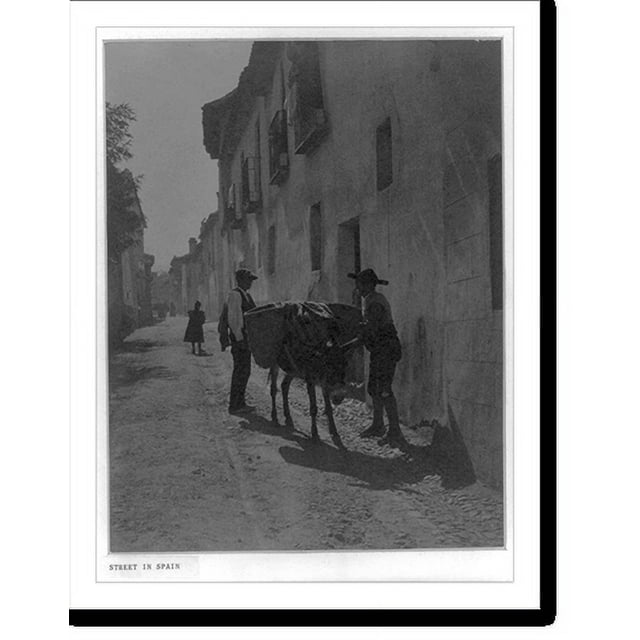 Historic Print, Street in Spain, 16" x 20"