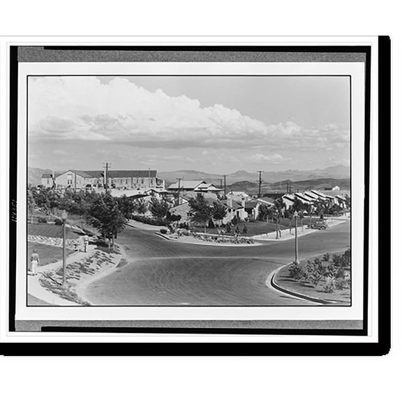 Historic Print, Street scene in residential section, Boulder City, 18" x 24"